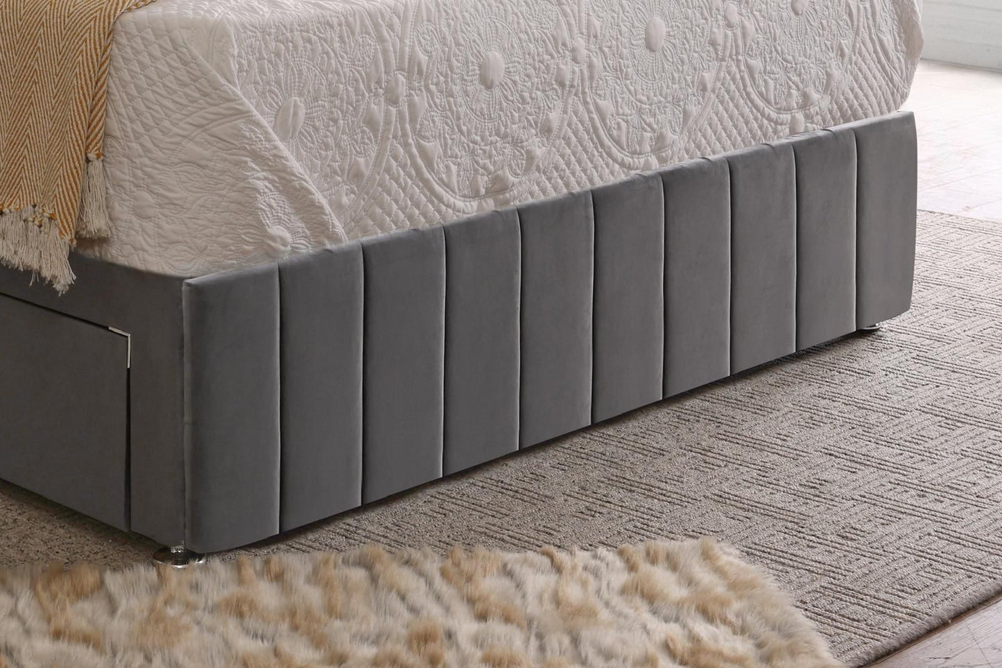 Belmont Velvet Divan with Airflow Spring Memory Mattress
