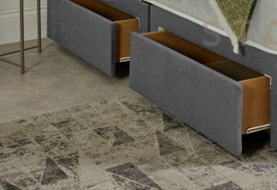 Cassius Reinforced Divan Bed Set with Cube Button Designer Headboard