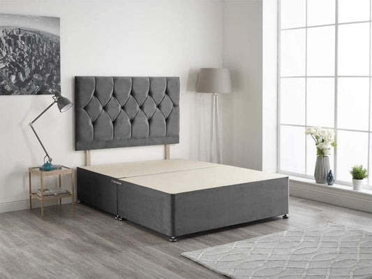 Hermes Reinforced Divan Bed Base with Button Headboard