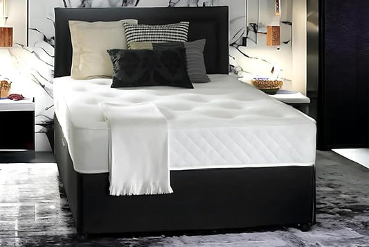 Hilliard Leather Divan Bed with Spring Memory Foam Mattress