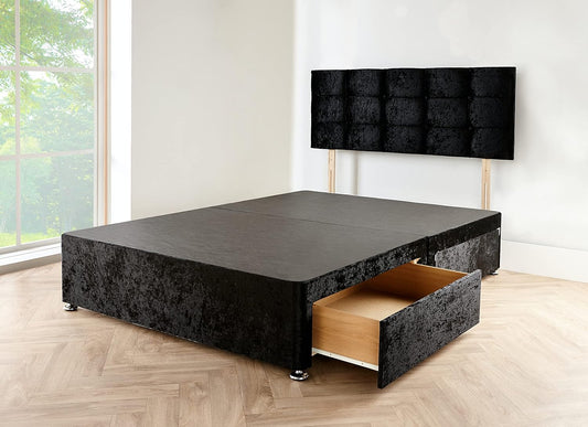 Hugo Cube Designer Divan Bed Base with Button Headboard