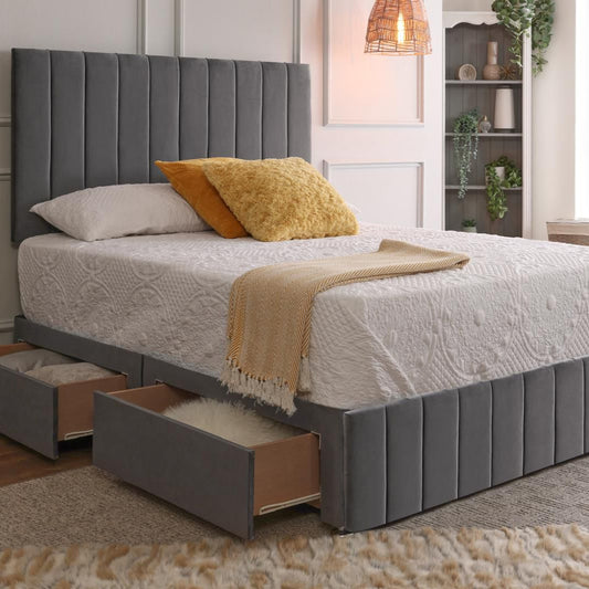 Belmont Velvet Divan with Airflow Spring Memory Mattress