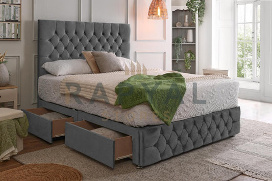 Sinclair Divan Bed Set with Tall Button Headboard and Footboard